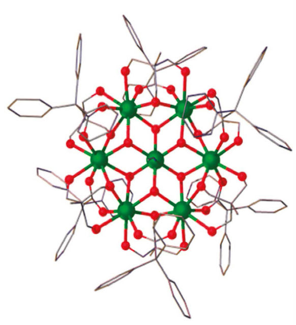 Магнитная молекула Gd7 имеет структуру снежинки (иллюстрация Nature Communications). 