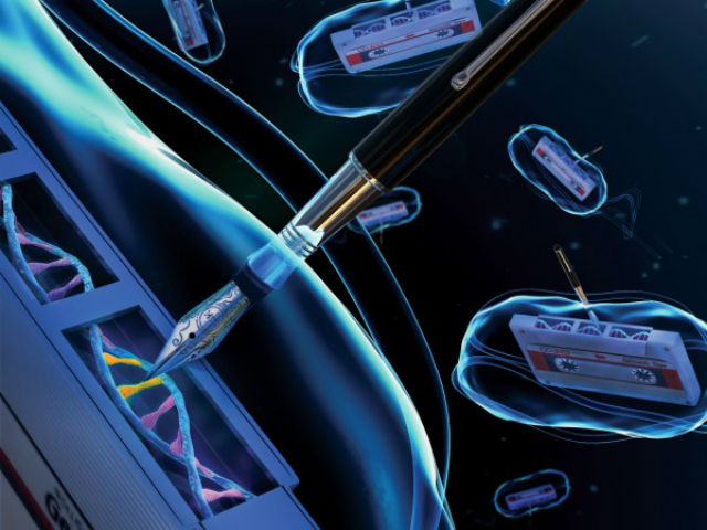 Учёные представили ДНК клеток в виде аудиокассет, которые могут записывать всё, что происходит вокруг них (иллюстрация Mojtaba Amin/MIT). 